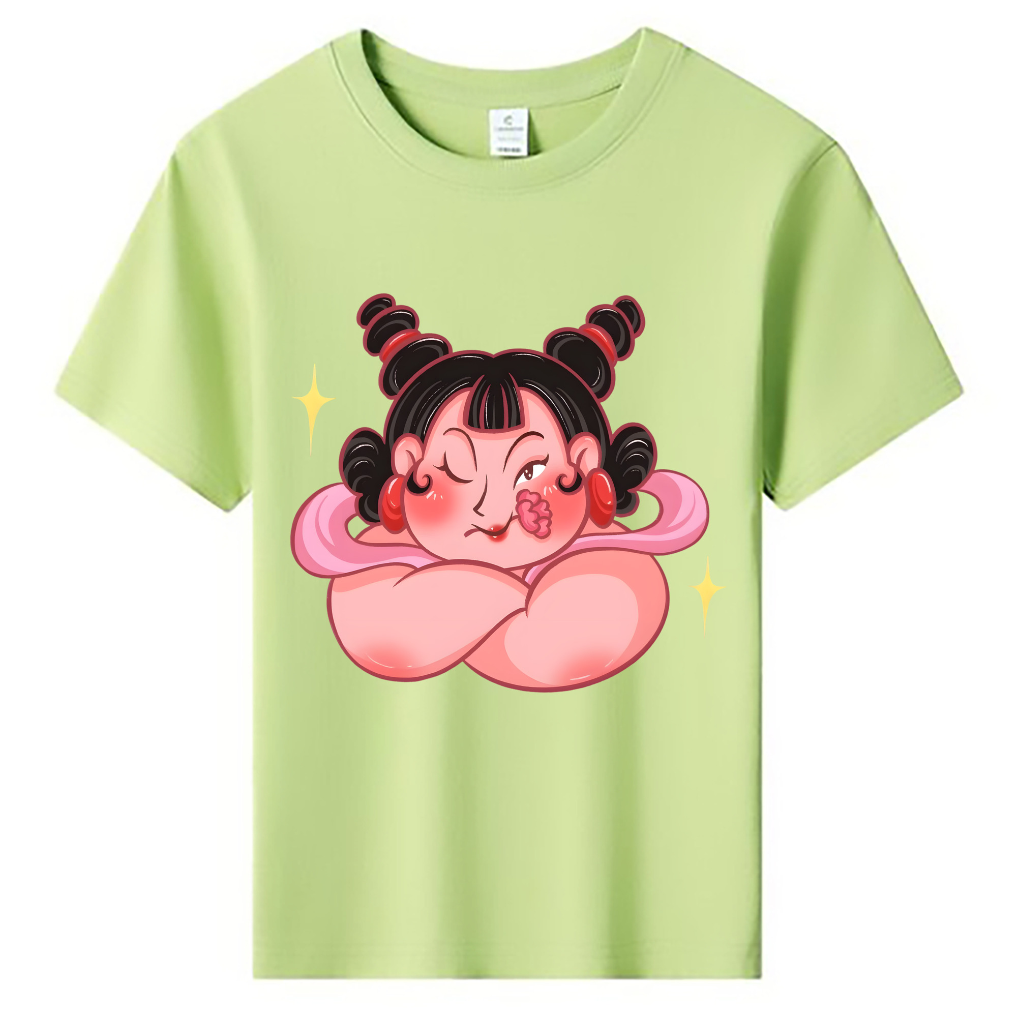 （画像用） Ne Zha 2 ナタ 魔童の大暴れ 綿100％キッズTシャツ（フロントプリント）